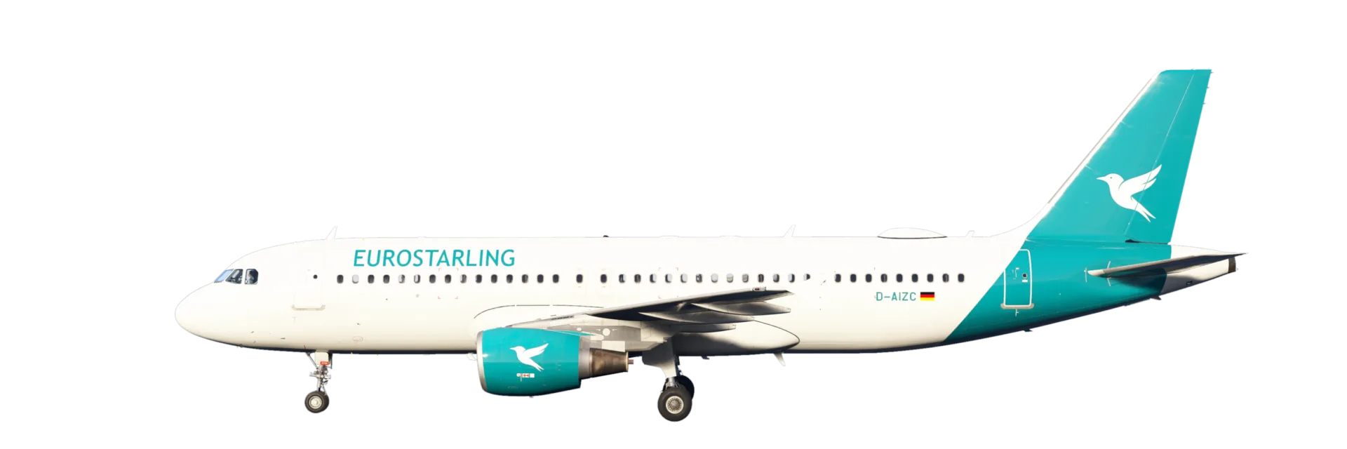 Airbus A320neo in Eurostarling-Bemalung, Seitenansicht